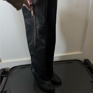 Size 7 Aldo leather boots with gold accent